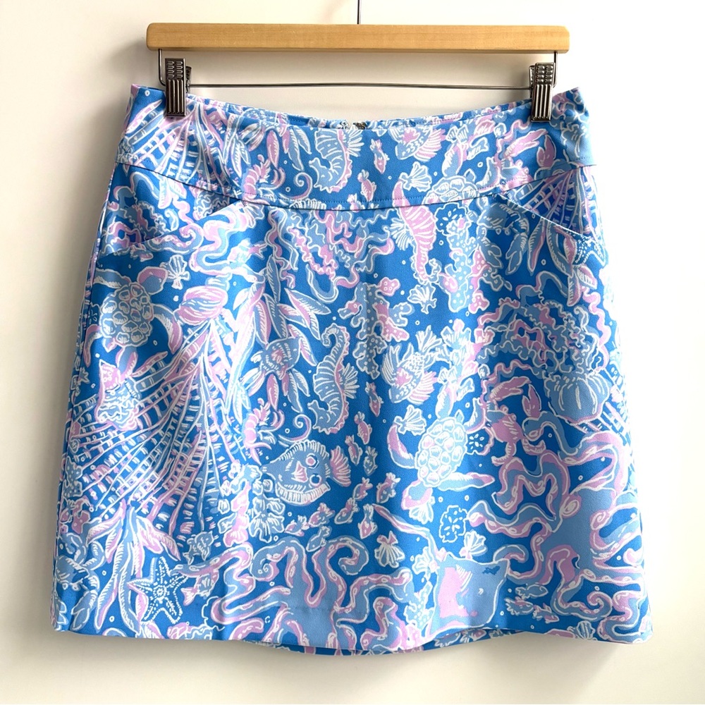 Lilly Pulitzer Jonas Skort Skirt Boca Blue Sea What I Sea Size 8